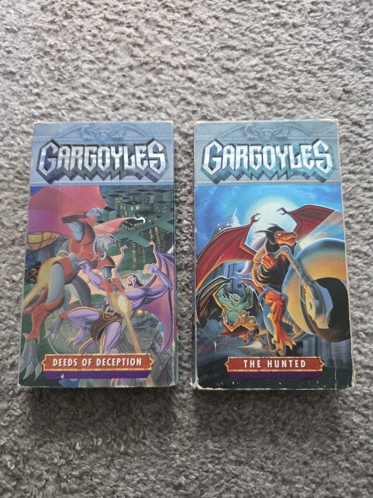Vintage Disney Gargoyles VHS Cassette Tapes The Hunted Deeds Of Deception