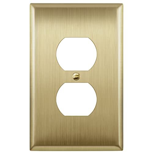 Duplex Receptacle Metal Wall Plate, Stainless Steel Outlet Cover, Corrosion R...