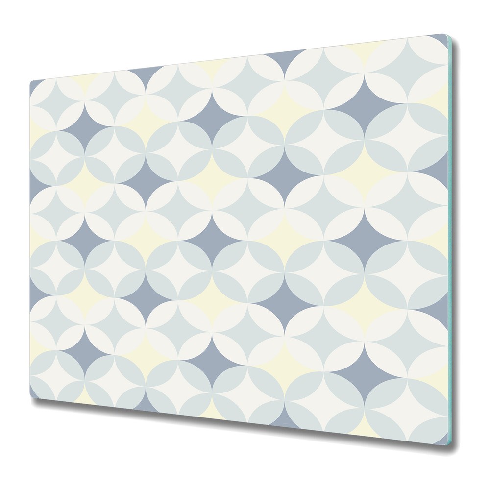 Glass Surface Protector retro geometric blue and white 60x52