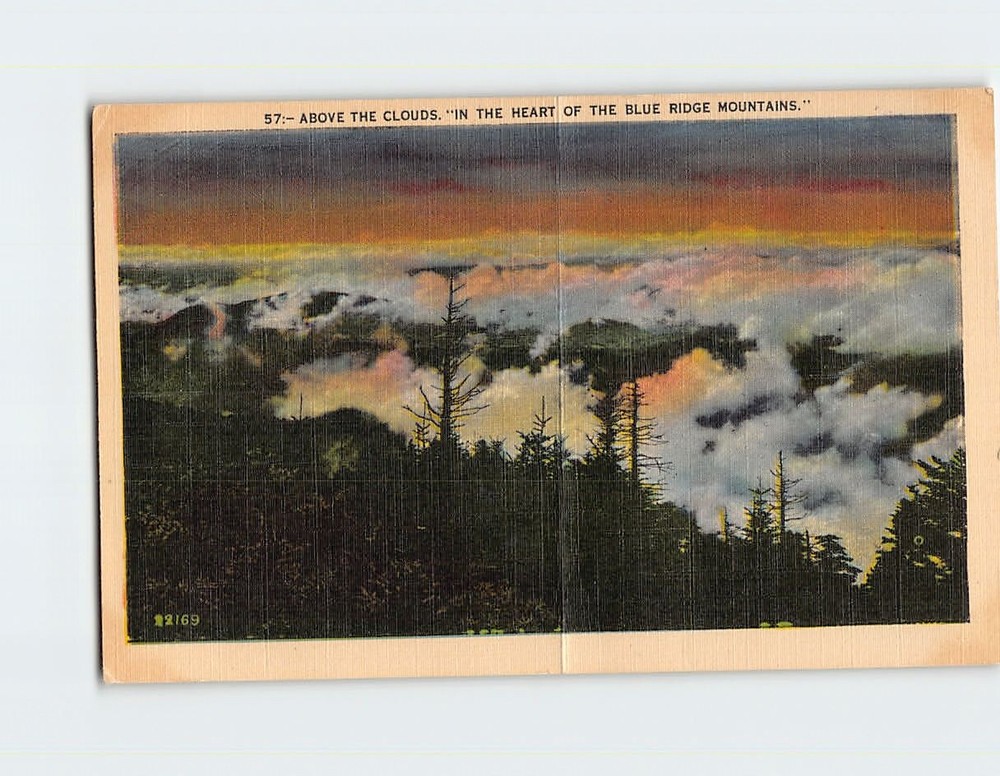 Postcard Above the Clouds in the Heart of the Blue Ridge Mountains USA