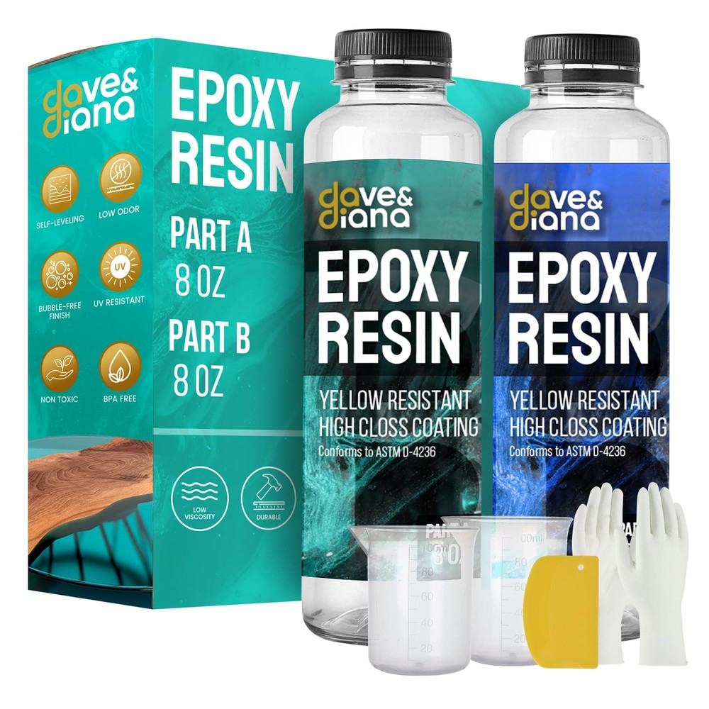 Crystal Clear 8oz Epoxy Resin Kit with Anti-Yellowing Bubble-Free Formula