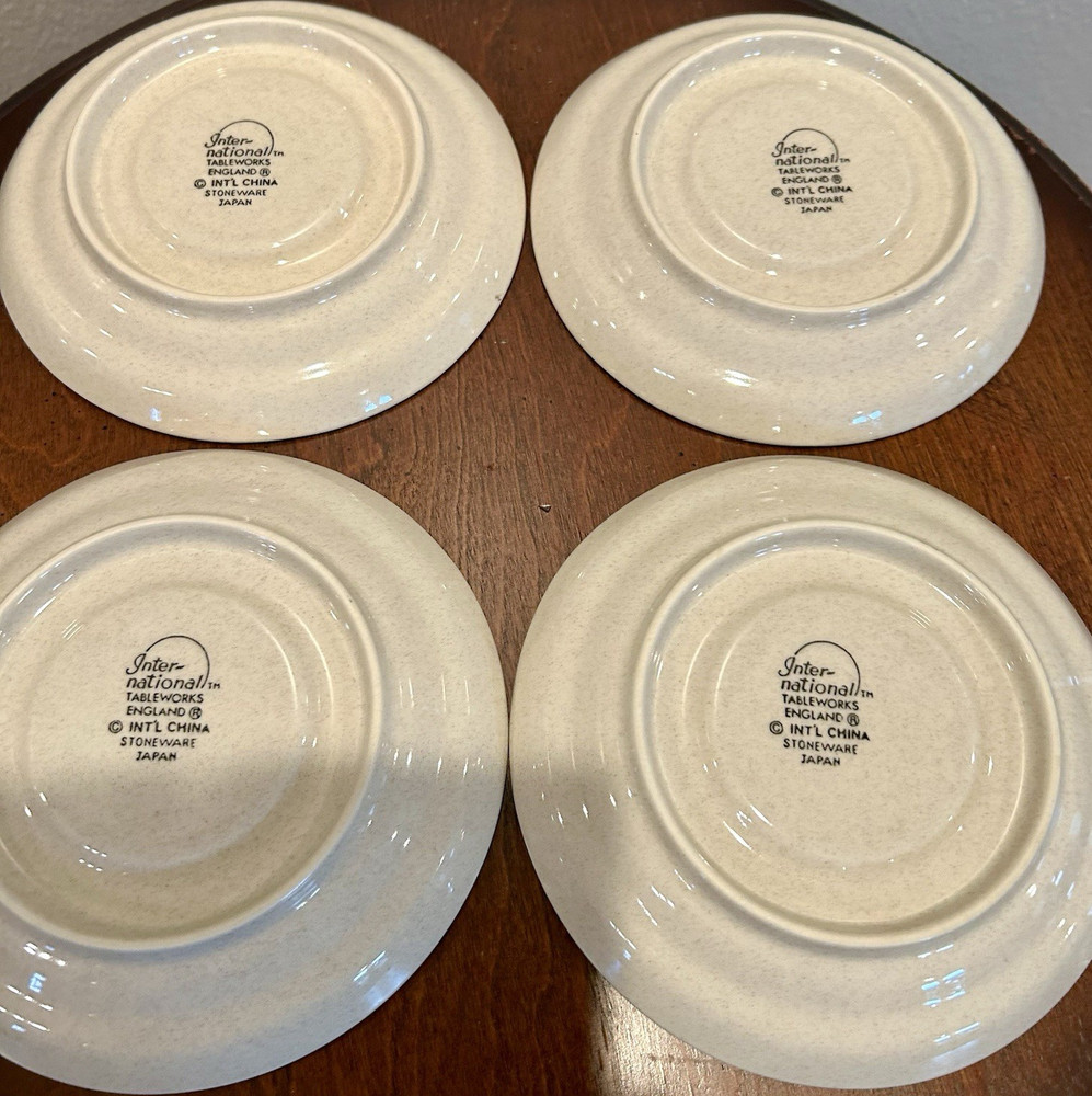 International Tableworks Heartland Stoneware Desert Plates Set of 4 Farmer