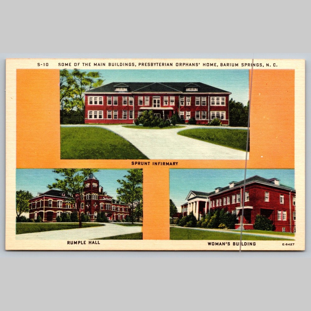 Postcard Presbyterian Orphans' Home Buildings Barium Springs NC