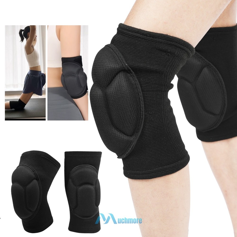 1 Pair Thick Sponge Elastic Knee Pads Anti-Slip Shockproof Protection for Sports