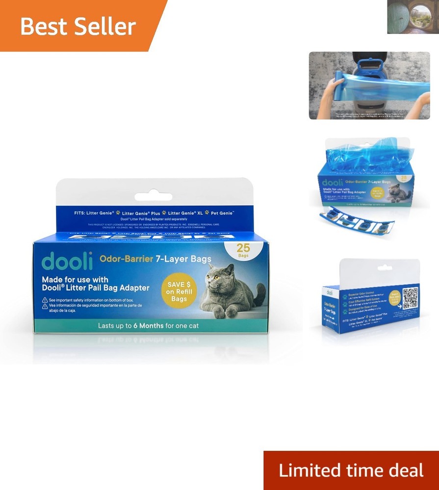 25 Count Litter Bags for Litter Genie & Plus – Odor Defense Solution