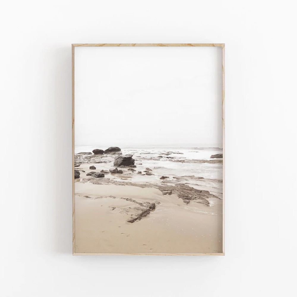 Beach With Stones Wall Art Poster Premium Quality Choose your Size