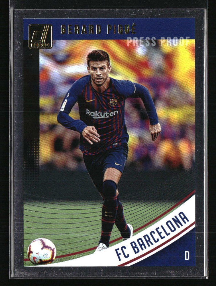 Gerard Pique 2018 Panini Donruss Press Proof Silver #7 Soccer Card