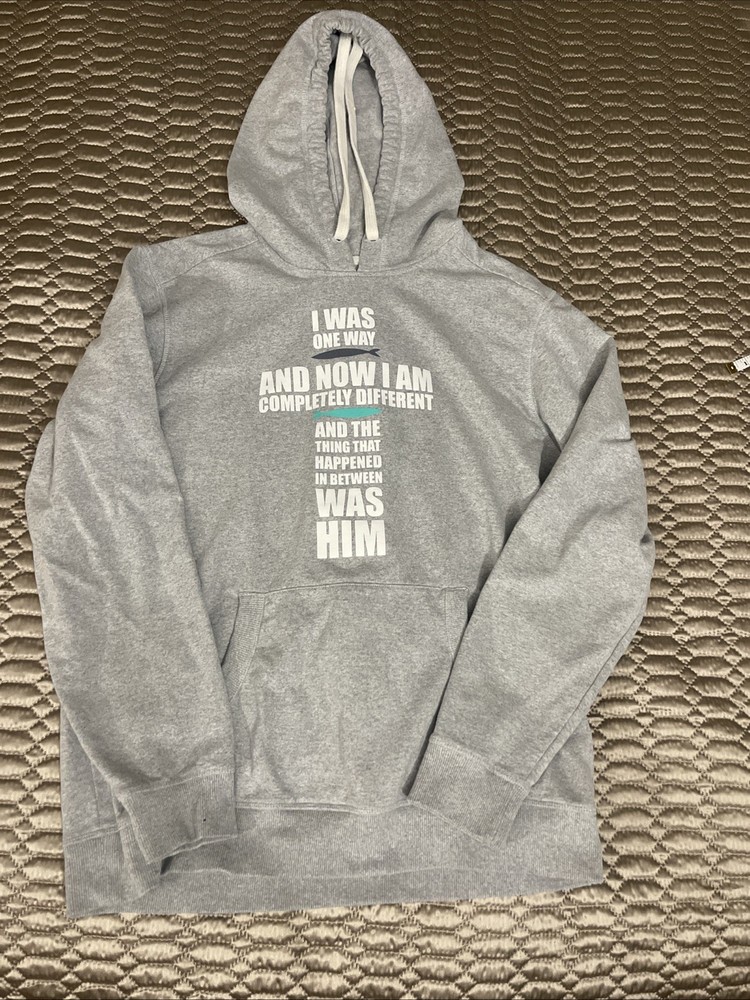 The Chosen “I was One Way” women’s large hoodie sweatshirt.  Gray great cond.