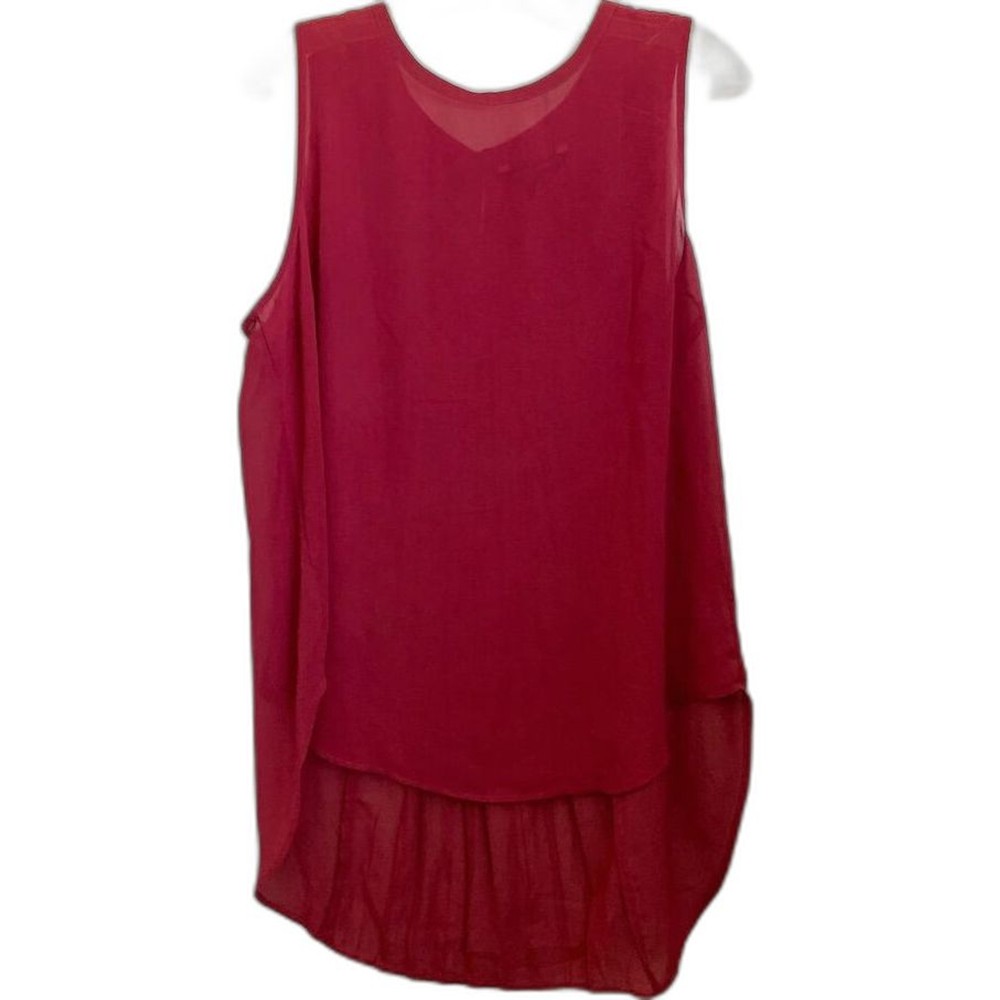 Banana Republic Women's Sleeveless Red High-Low Blouse Size XL