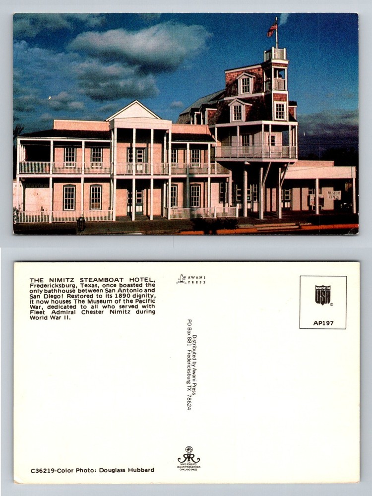Fredericksburg, TX-Texas Nimitz Steamboat Hotel Museum Exterior Vintage Postcard