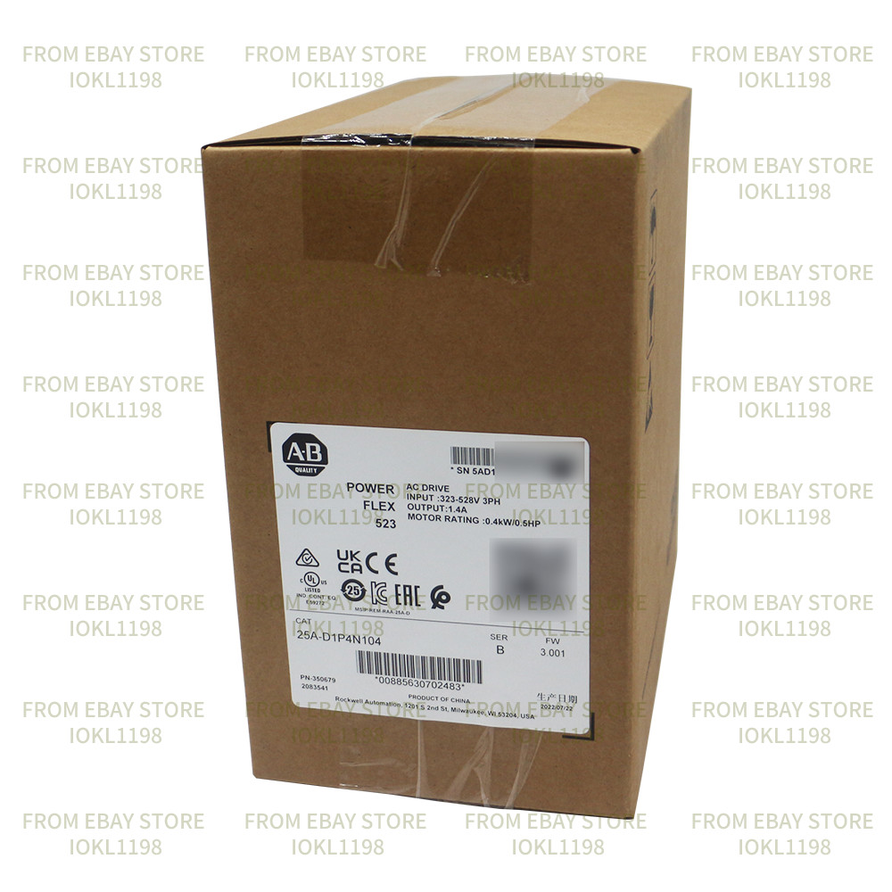 New Factory Sealed 25A-D1P4N104 Allen Bradley PowerFlex 523 AC Drive 0.4 kW
