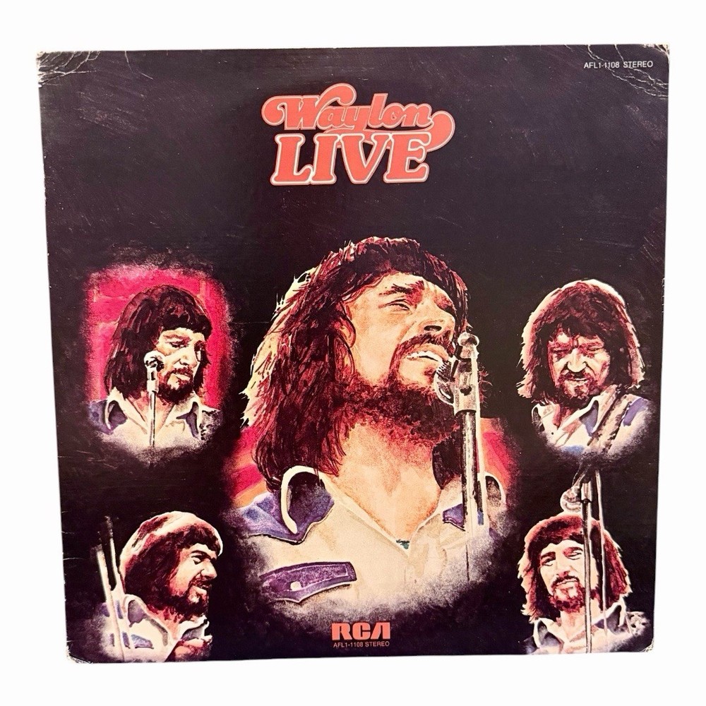 Waylon Jennings Waylon Live Vintage Vinyl LP 1976 RCA Victor Record APL1-1108-A