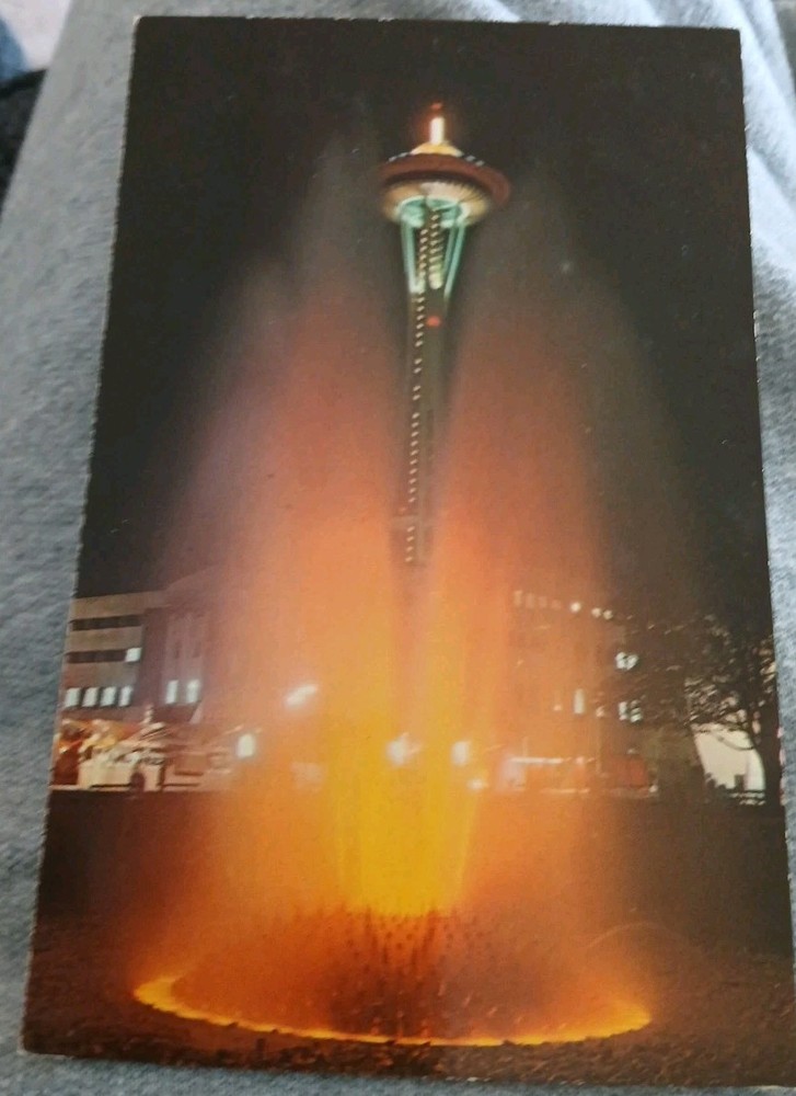 Space Needle Seattle Washington  Night View Postcard