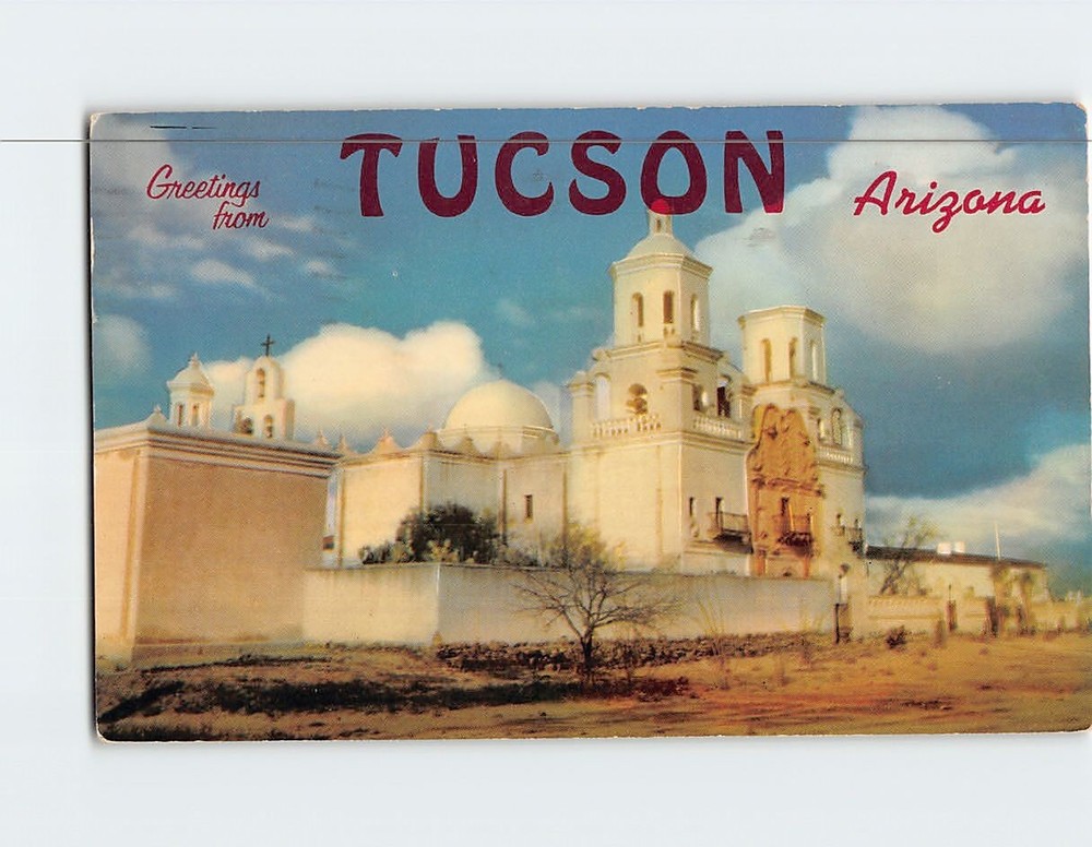 Postcard Mission San Xavier del Bac Tucson Arizona USA