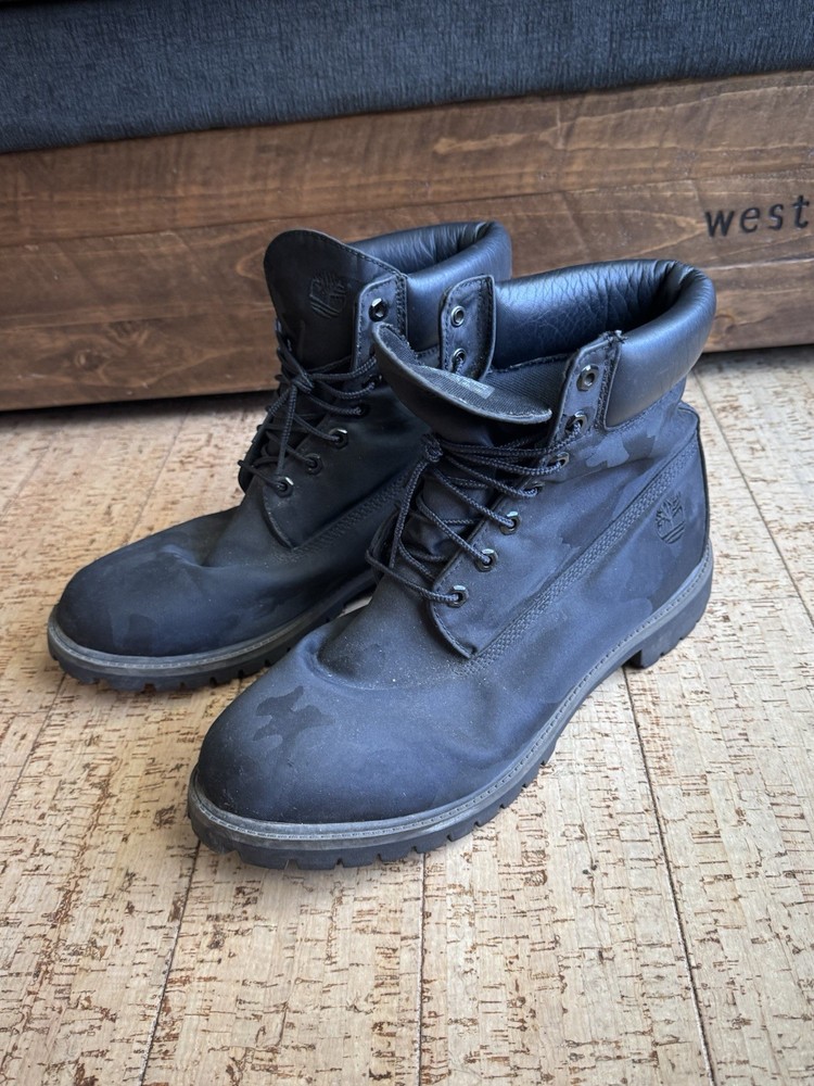 Timberland Premium Waterproof Boots - Black Camo Size 13