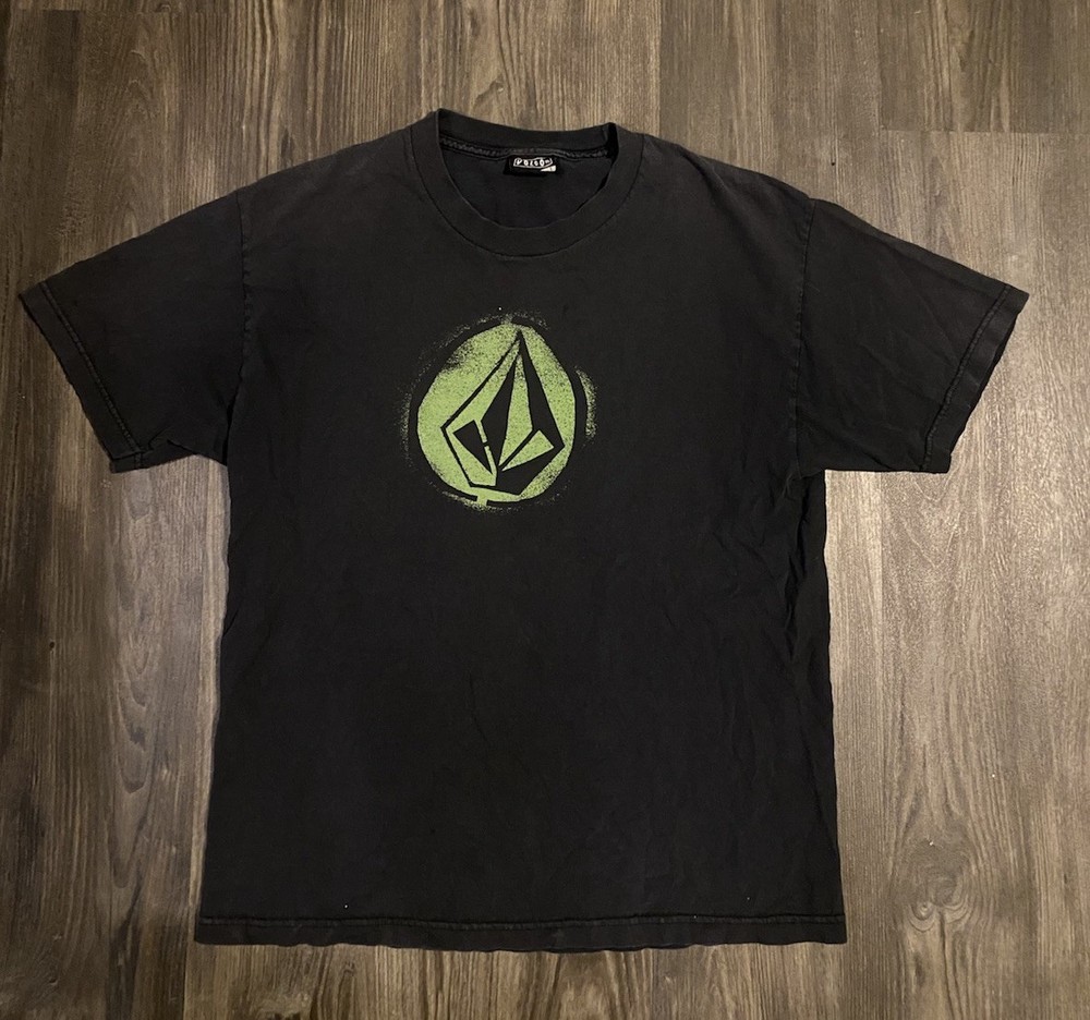 Vintage Y2K Volcom Black Graphic Logo T-Shirt Men's L