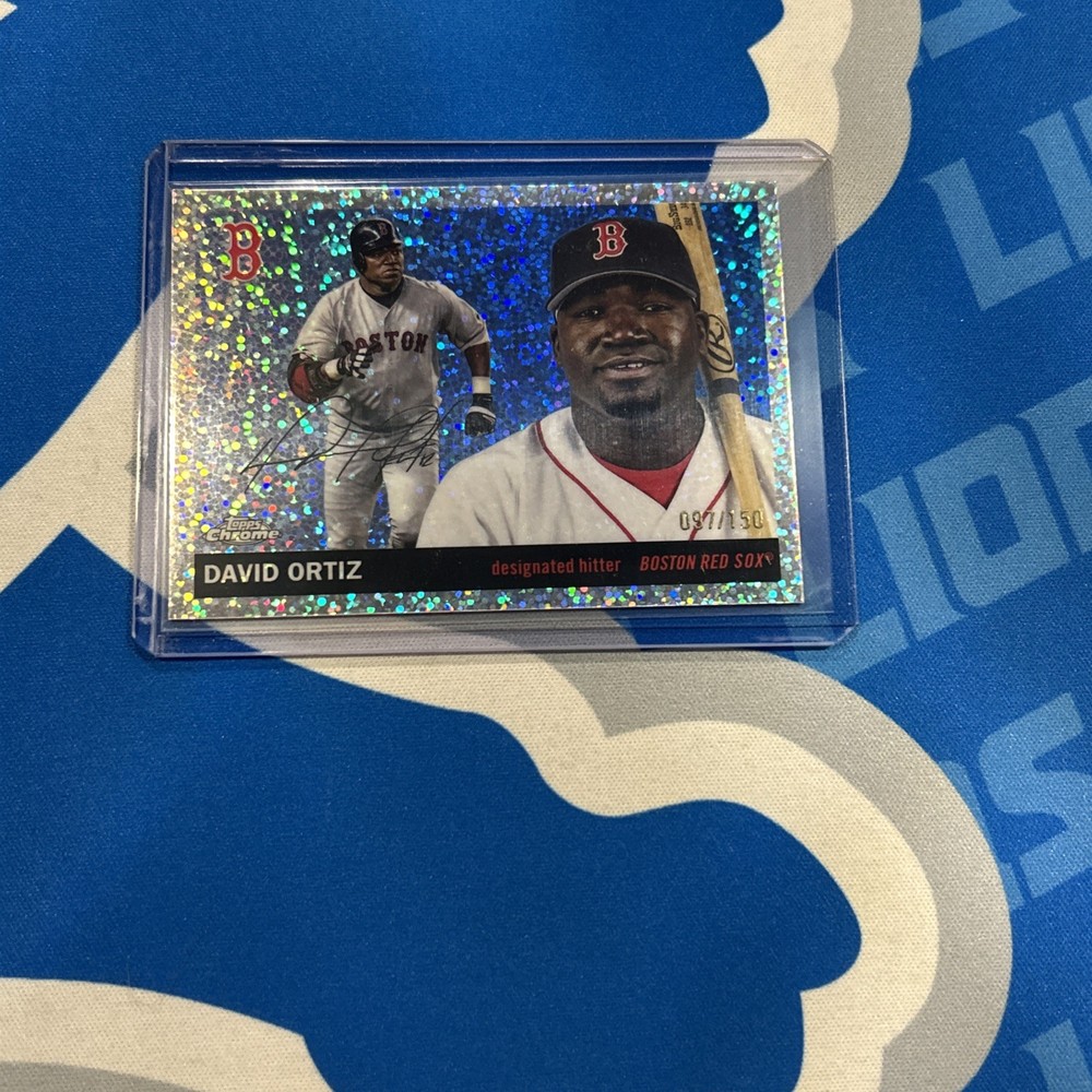 2025 Topps Chrome Platinum David Ortiz Speckle Refractor /150 Card #344 Red Sox