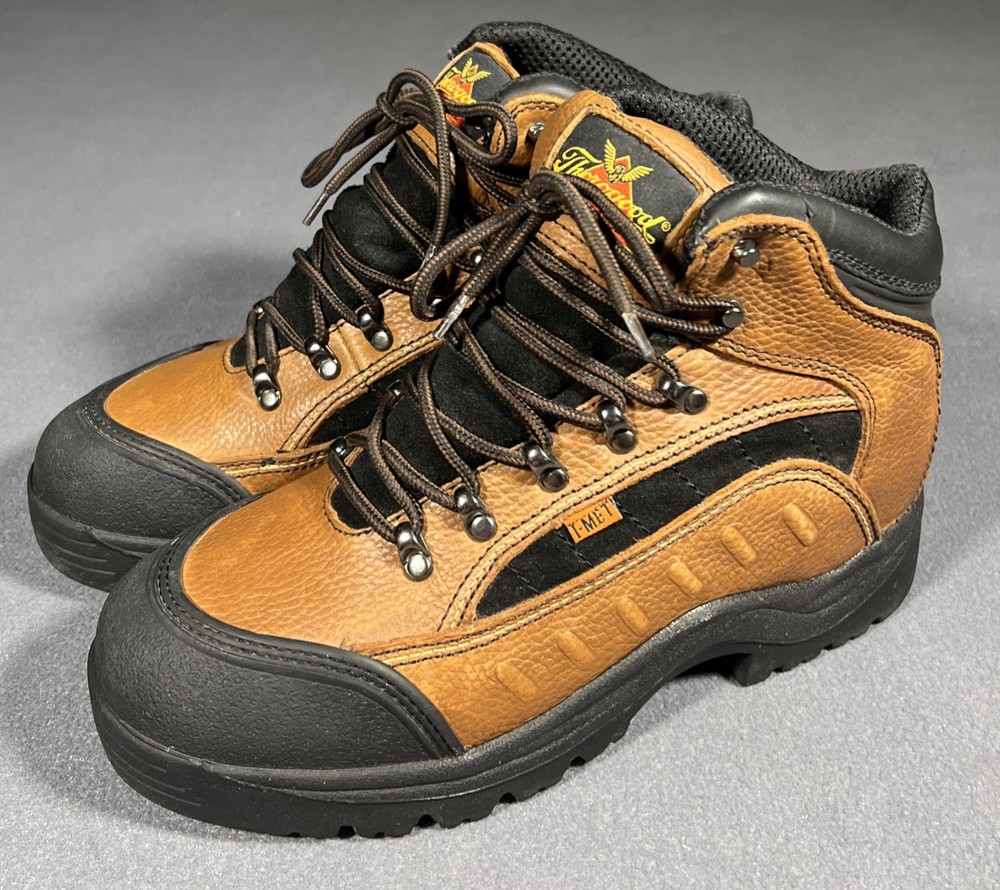 Thorogood Crosstrex I-MET Work Boots Mens 8W Brown Waterproof Steel Toe Safety