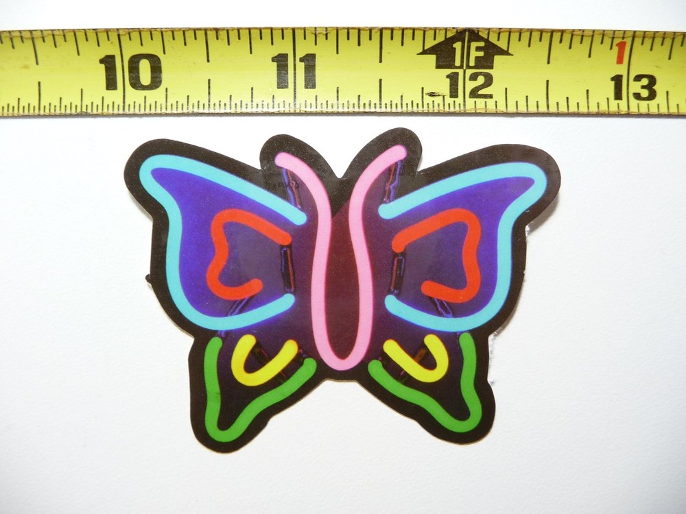 Colorful Butterfly Neon Sticker Decal Fun Vibrant Design