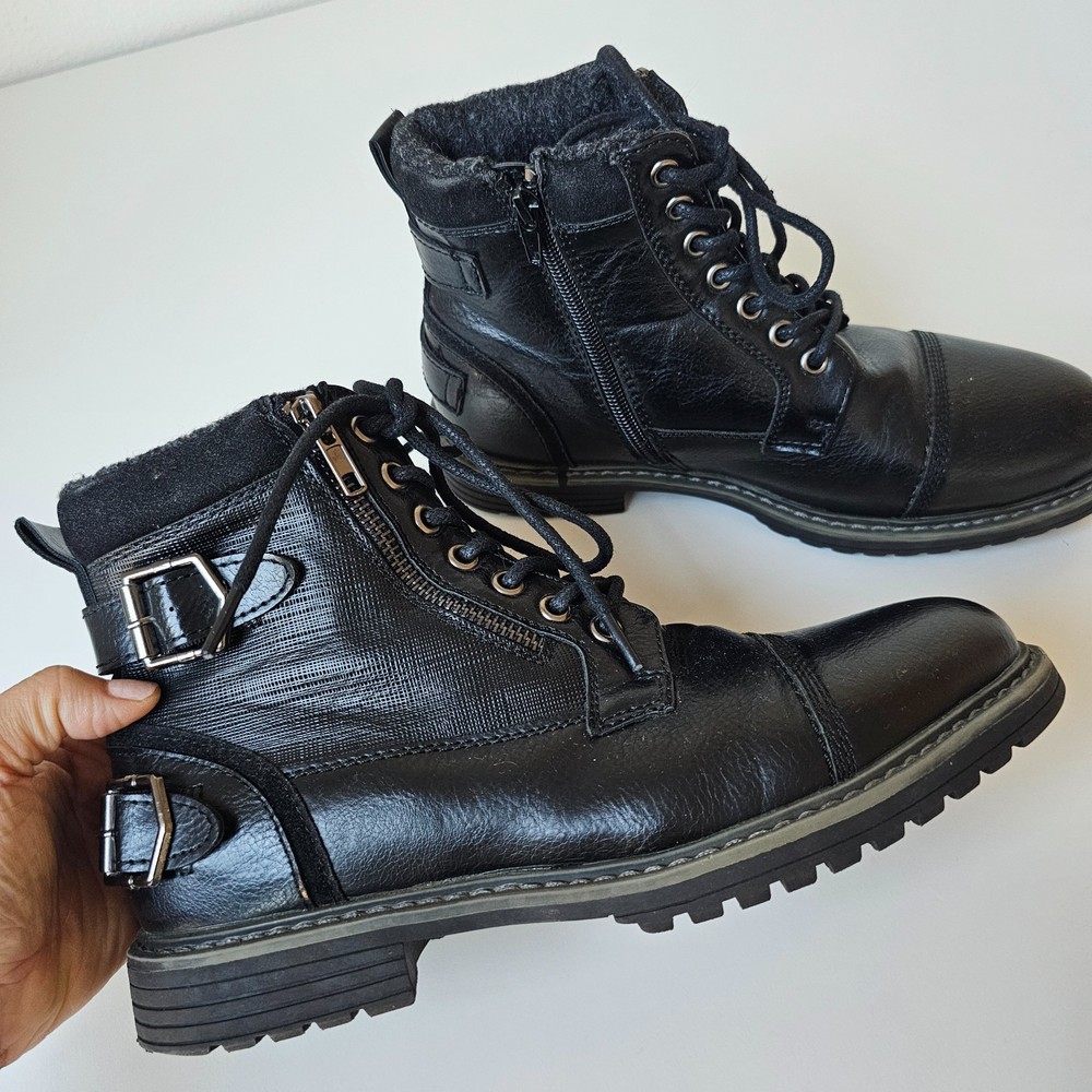 Bruno Marc NY Men's Military Combat Riding Ankle Leather Boots Size 6.5