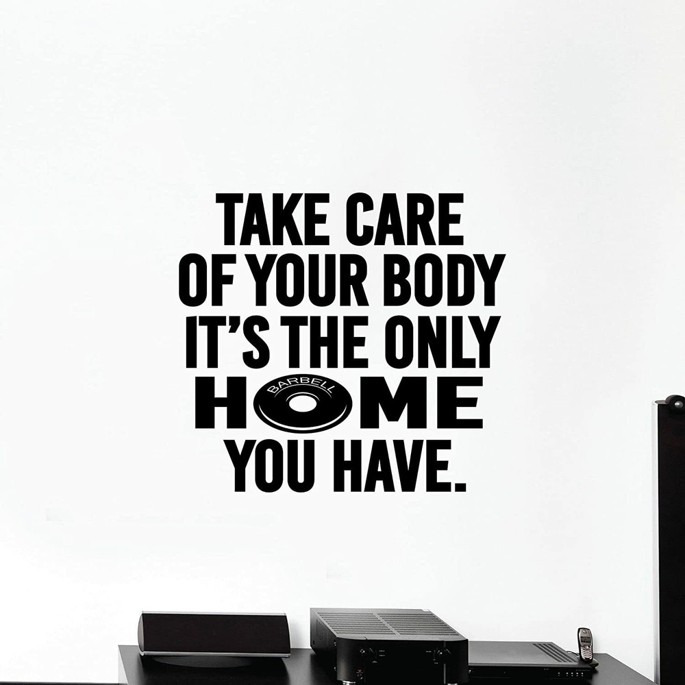 Home Gym Workout Vinyl Art Sticker for Wall Decor Exercise Motivation