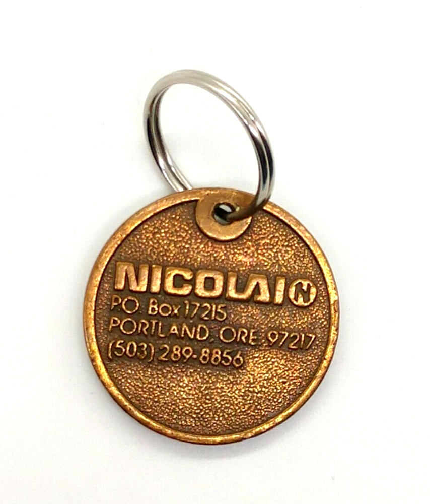 Vintage Nicolai Portland Oregon Keychain Keyring