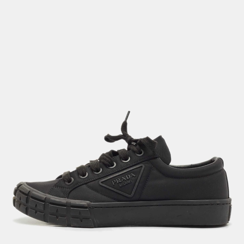 Prada Black Re-Nylon Cassetta Sneakers Size 40.5