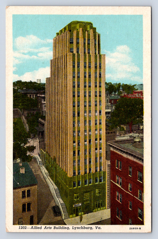 Vintage Postcard Allied Arts Building Lynchburg Virginia