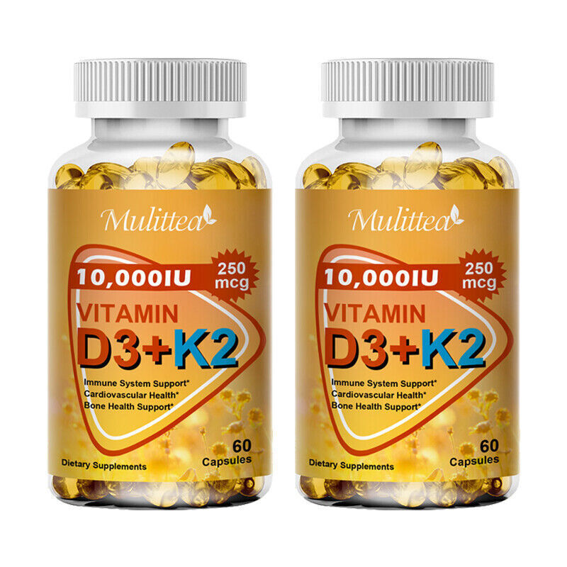 Vitamin K2 (MK7) with D3 10000 IU Supplement, BioPerine Capsules, Immune Health