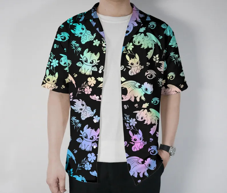 Night Dragon Hawaii Shirt Men Women Tropical Beach Vacation Aloha Summer