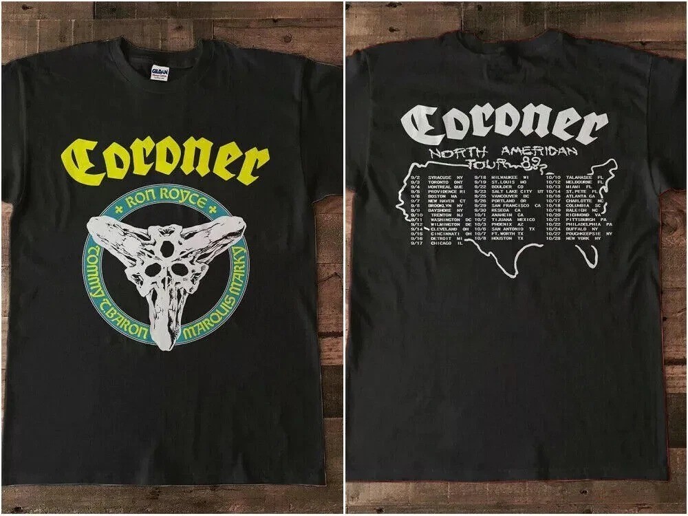 CORONER BAND NORTH AMERICA TOUR DOUBLE SIDED T Shirt Full Size S-5XL  AQ402
