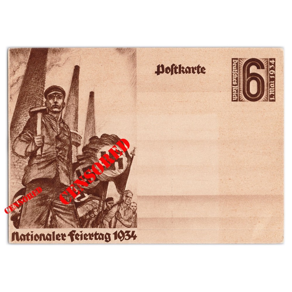 Postcard of 1934 Nationaler Feiertag Illustration - Deutsches Reich Propaganda