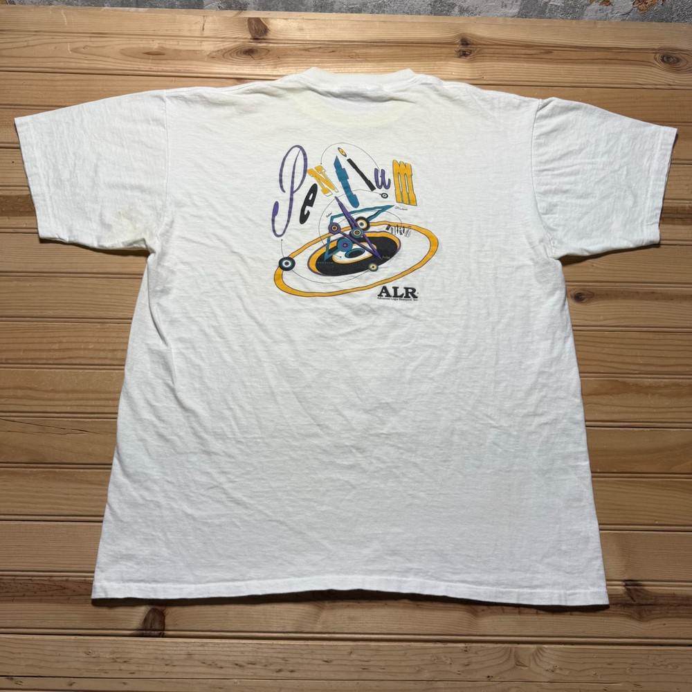 Vintage 90s Pentium Team ALR Single Stitch Graphic Promo T-Shirt USA Made - XL
