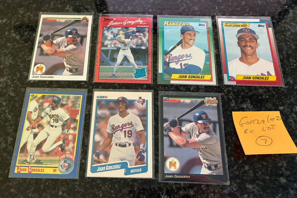 Juan Gonzalez Rookie Card Lot.......................7 Total