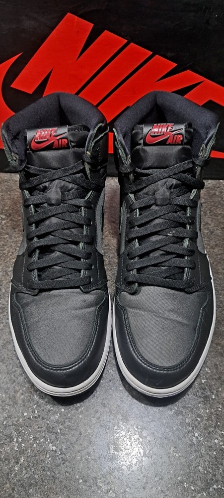 Nike Air Jordan 1 High Og Black Satin Gym Red Og Box Size 13 Mens Fast Shipping