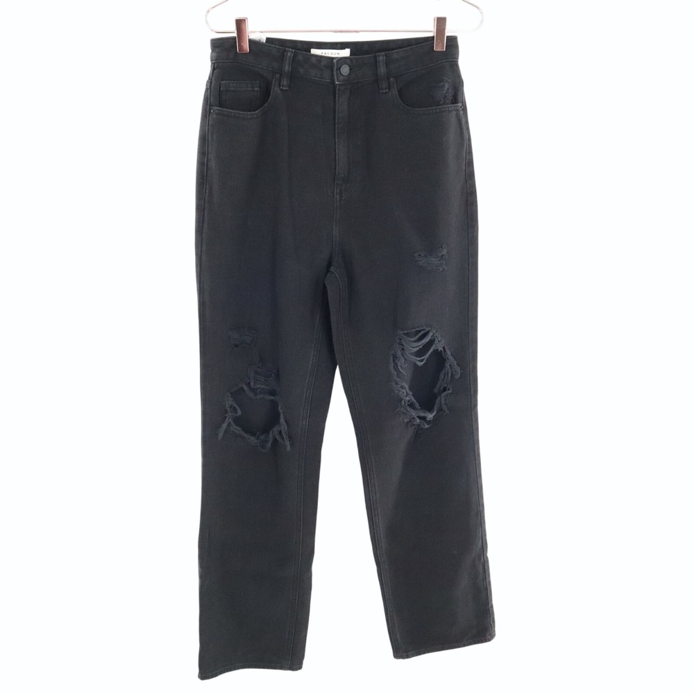 Pacsun 90's Boyfriend Jeans Women 28 Black Grunge Street Wear Alt Rebellious Y2K