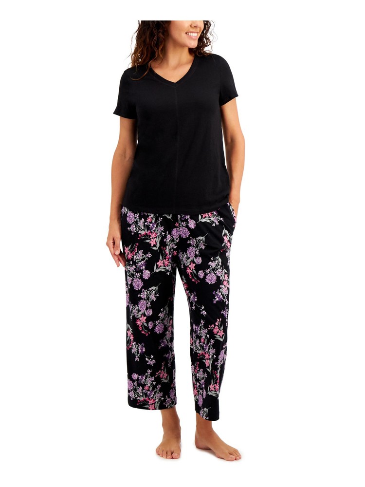 CHARTER CLUB Intimates Black Jersey Pullover Seam Sleep Shirt Pajama Top XS