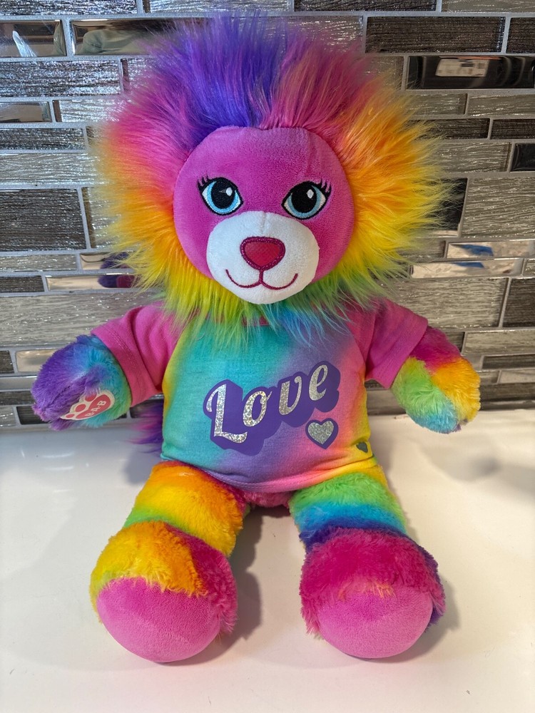 Build a Bear 17” Color Craze Lion Plush Stuffed Animal Rainbow 🌈 Collection Toy