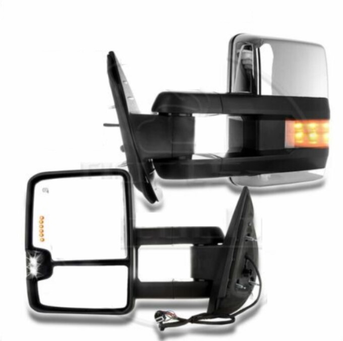 Fits 2008-2013 Silverado Sierra 1500 2500 3500 Power Heated LED Signal Mirrors