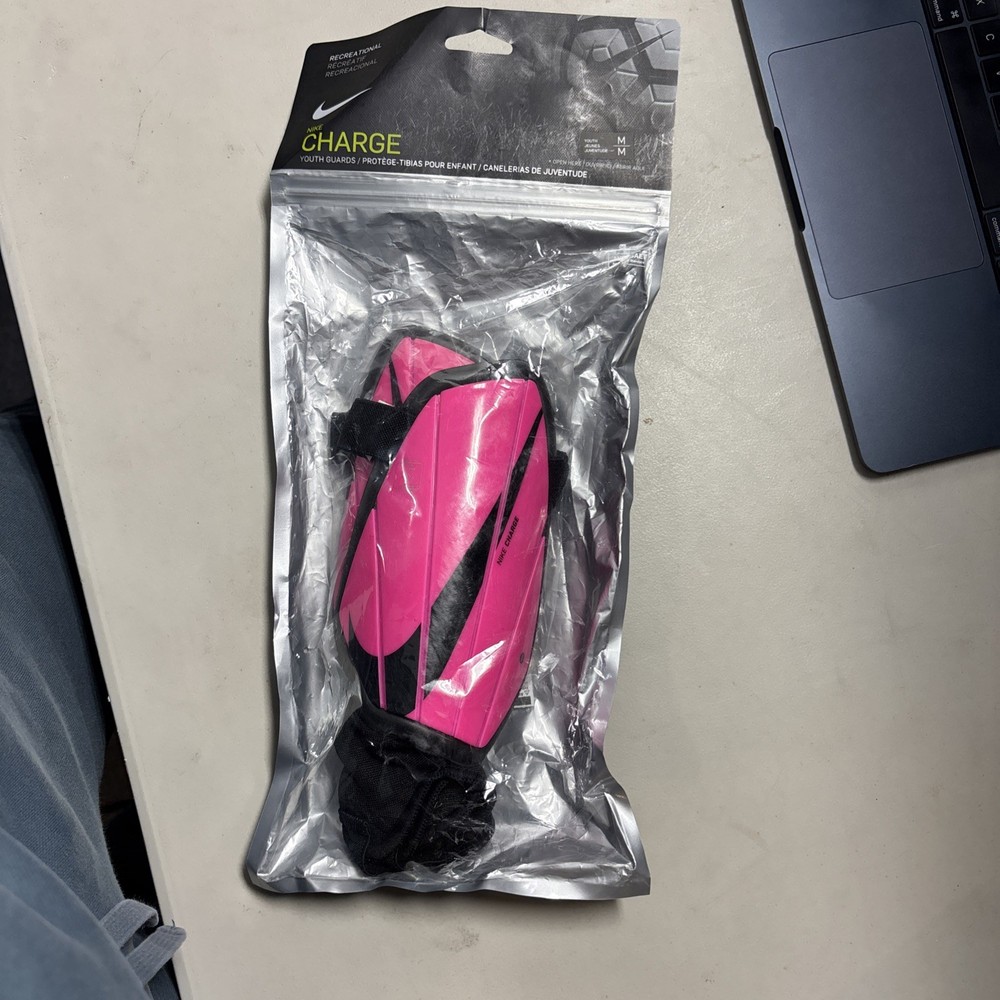 Nike Charge Youth L Large Soccer Shin Guards Volt Black Unisex NEW