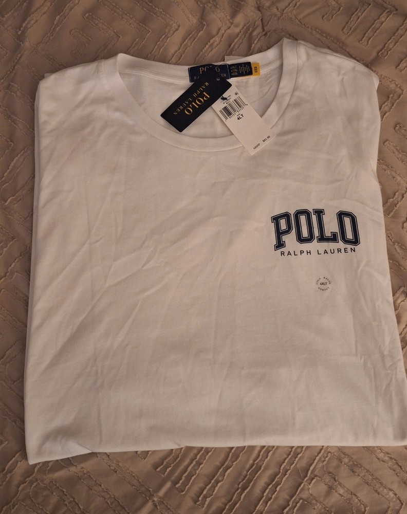 NWT Polo Ralph Lauren Big & Tall White POLO LOGO Short Sleeve T Shirt