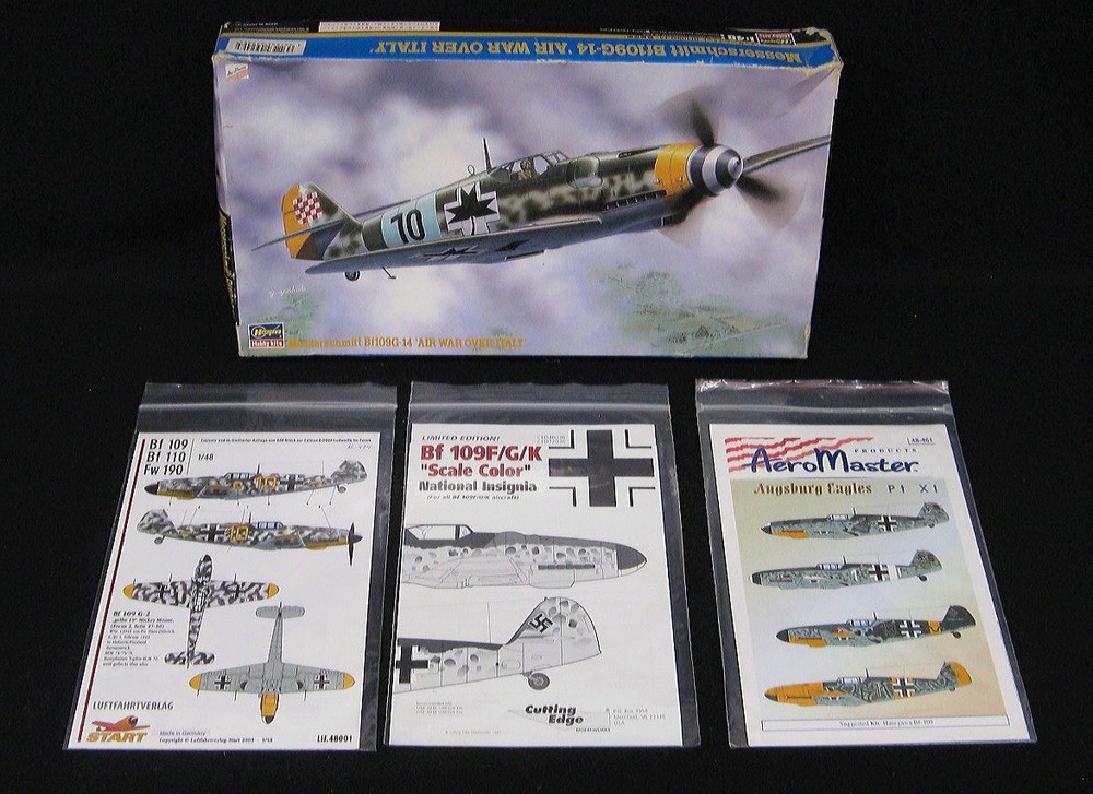 1/48 Hasegawa Models MESSERSCHMITT Bf-109G-14 OVER ITALY + 3 DECAL SETS *MINT