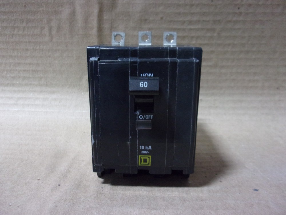 Square D QOB QOB360 3 Pole 60 Amp 240V Yellow Circuit Breaker FLAWED AK