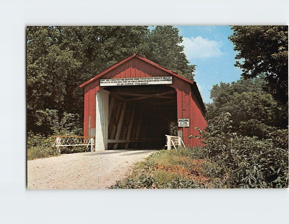 Postcard Covered Bridge Princeton Illinois USA
