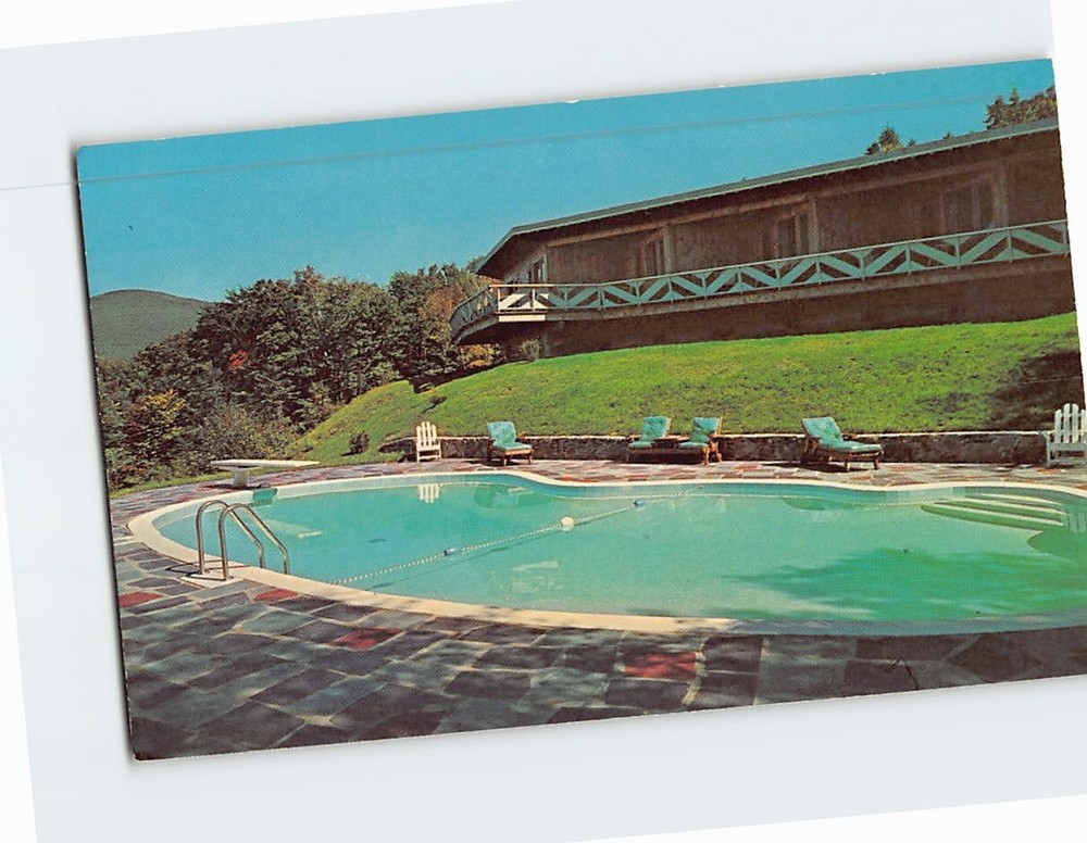 Postcard Pool View Notchway Motel Franconia Notch New Hampshire USA