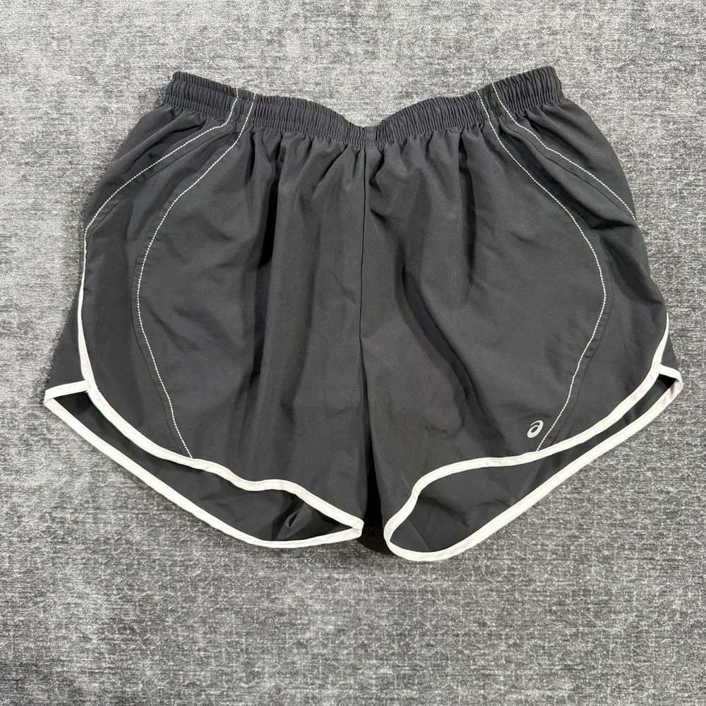 ASICS Women's Running Shorts Black & White Size Medium Lined Stretch Athletic