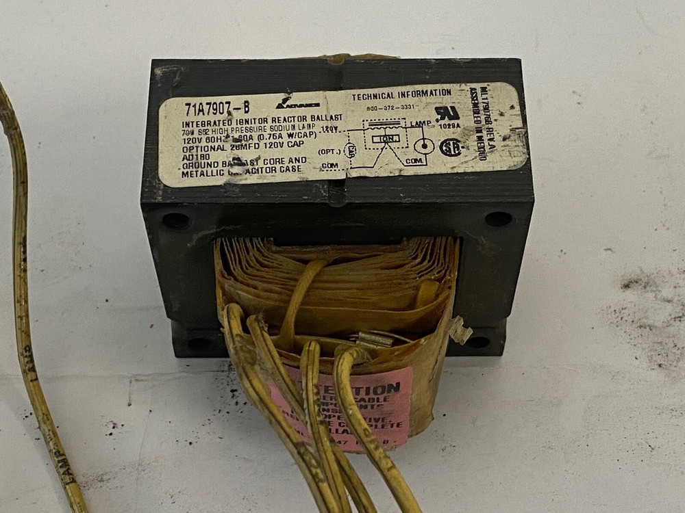 ADVANCE 71A7907-B IGNITOR REACTOR BALLAST 120v