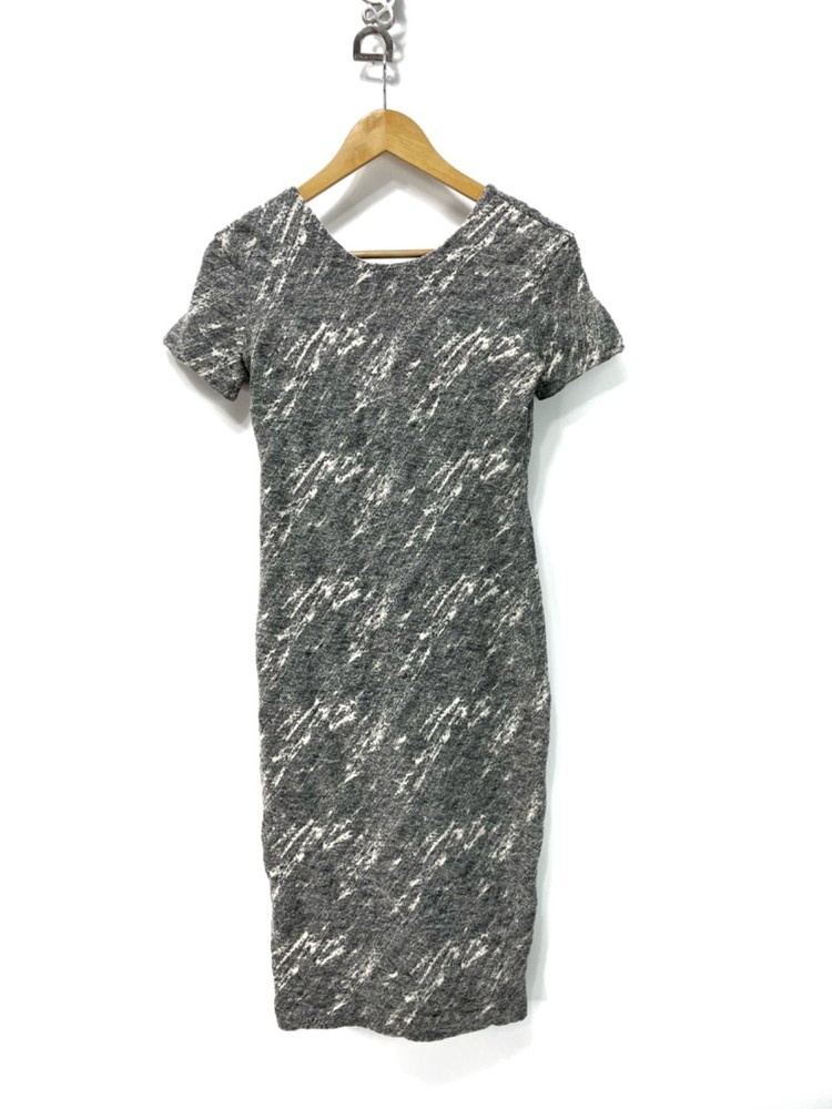 Alexander McQueen (MCQ) Textured Wool-Blend Dress, Size L