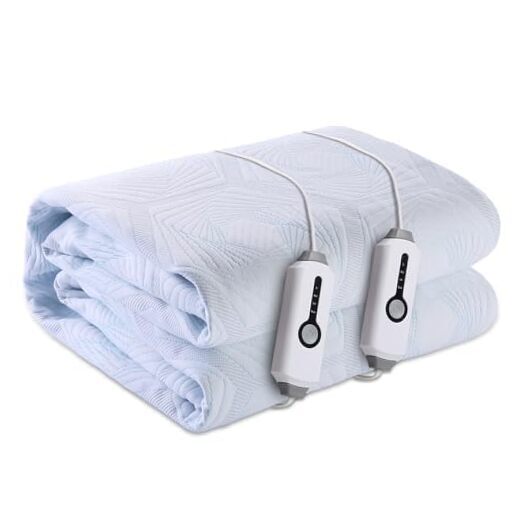 Heated Mattress Pad Size, Dual Control, 60x80inch, Fit Up to 21 Queen White