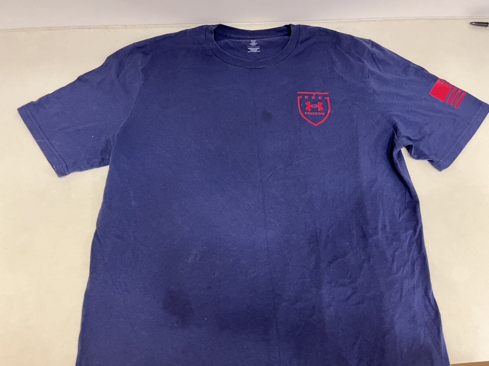 Under Armour Military Bird Shield Blue L Shirt Eagle Freedom Spec Ops